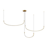 Kuzco Talis MP89370-BG Multi Pendant Light Fixture, UL Damp Rated, Brushed Gold