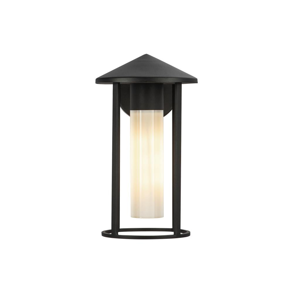 ALORA MOOD Lighting EW526312BKGO Exterior Wall Light Fixture, UL Listed, Black/Glossy Opal Glass
