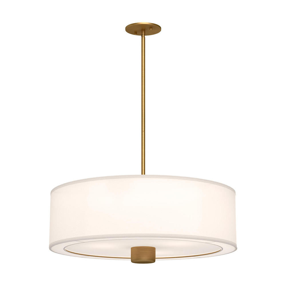 ALORA MOOD Lighting PD547924AGWL Pendant, 3 Lights, Aged Gold/White Linen
