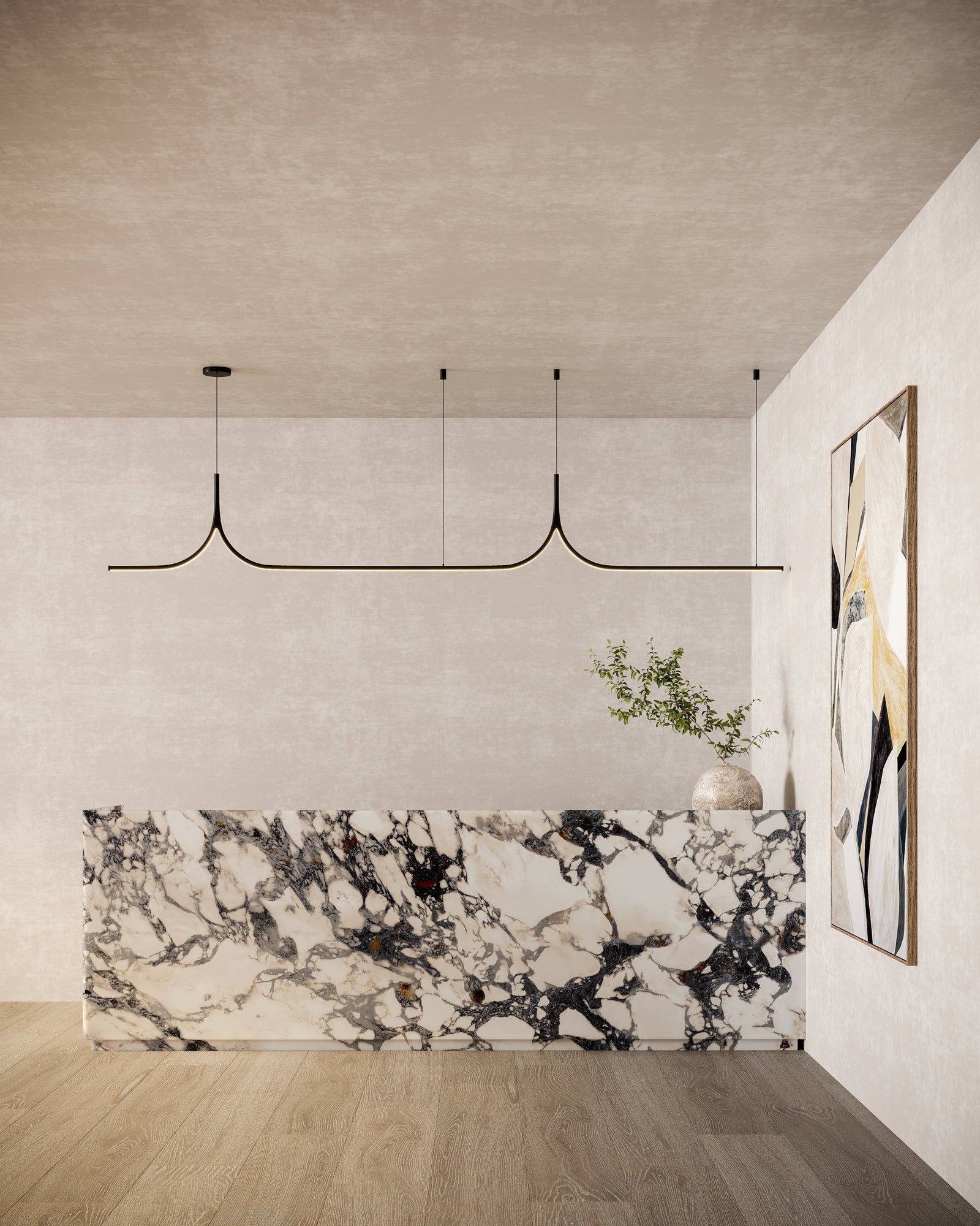 Kuzco Lighting LP17910-BK-UNV-010-RT Linear Pendant, LED, Black