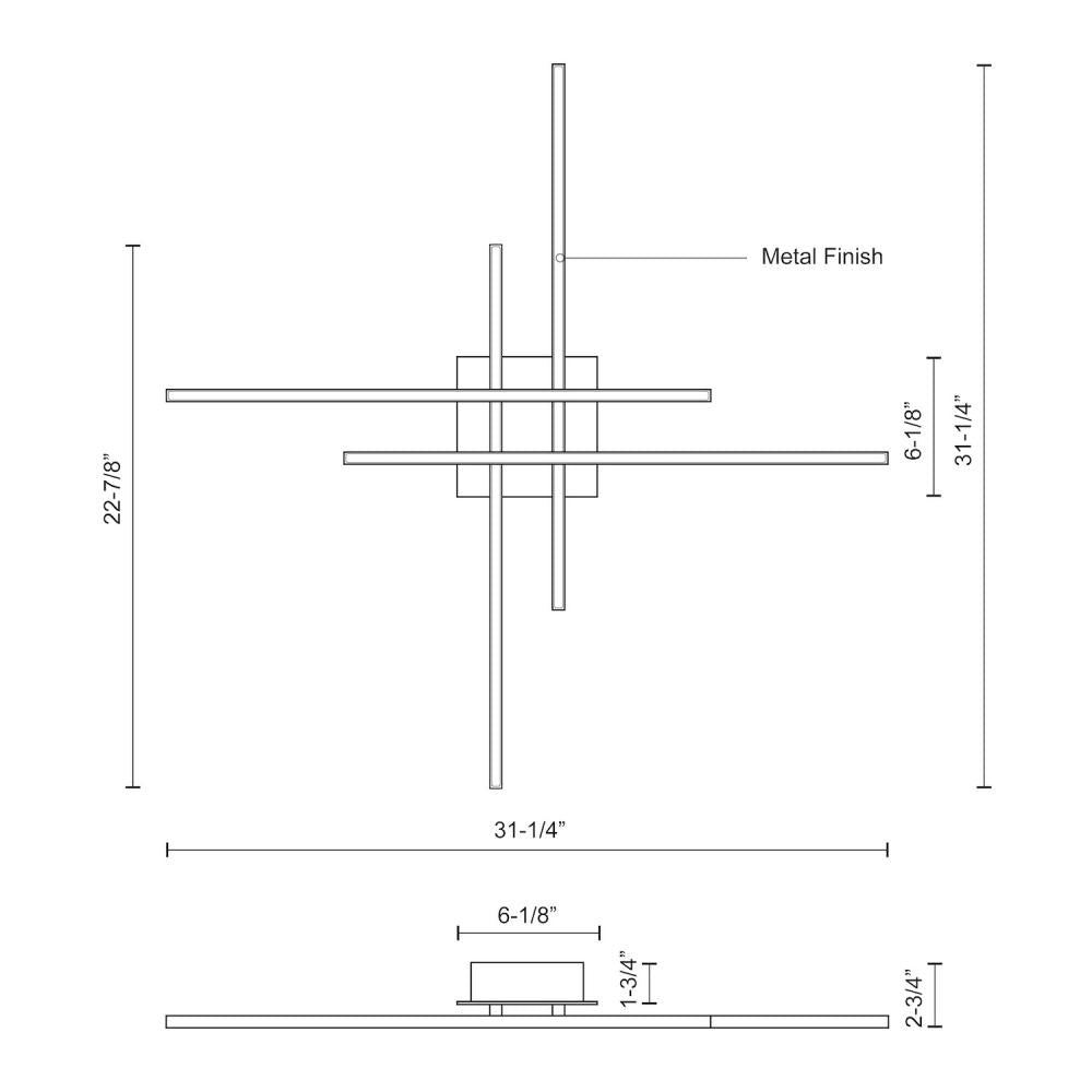 Kuzco Vega Minor FM18232-BK Flush Mount, LED, Black