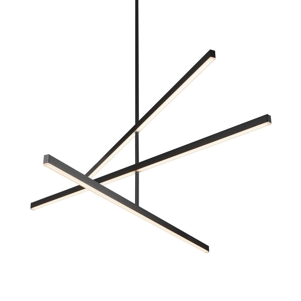 Kuzco Lighting CH10356-BK Vega 56-in Black LED Chandelier, UL Damp Rated, Black