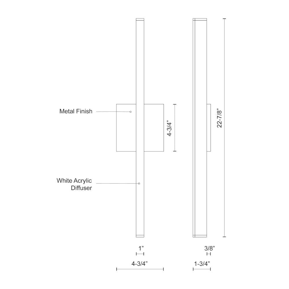 Kuzco Vega WS10324-BK LED Wall Sconce, UL Damp Rated, Black