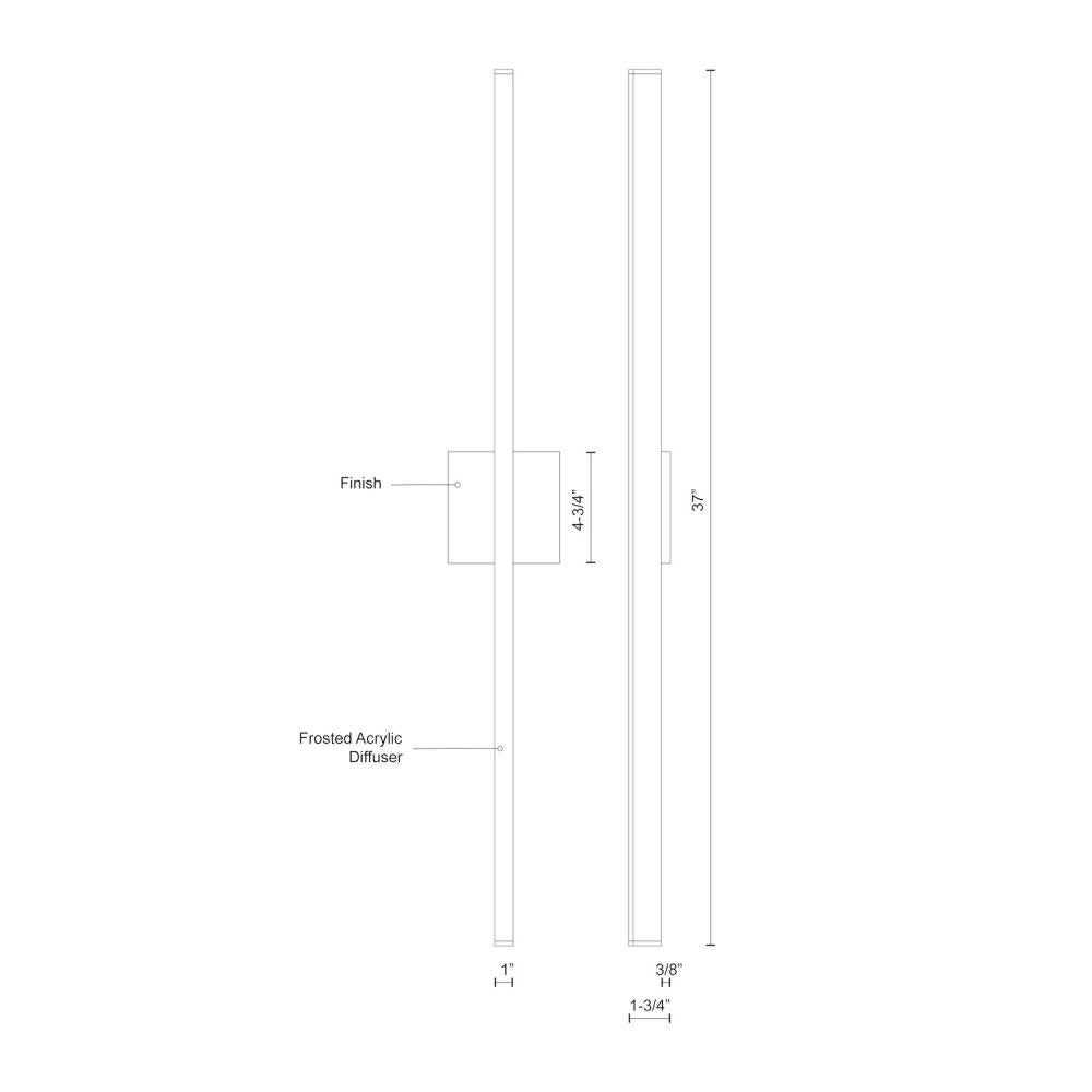 Kuzco Vega WS10336-BK Wall Sconce, UL Damp Rated, Black