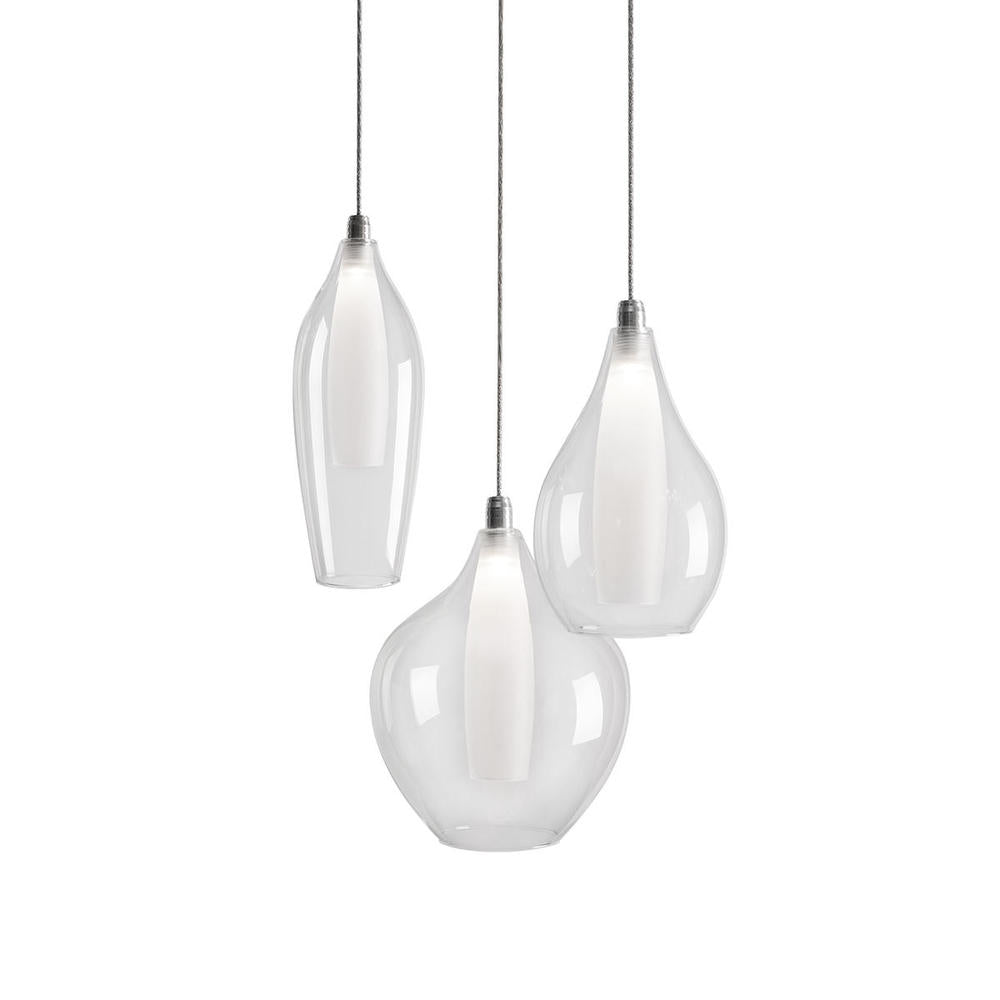 Kuzco Victoria MP3003 Multi Pendant Light Fixture, UL Damp Rated, Chrome