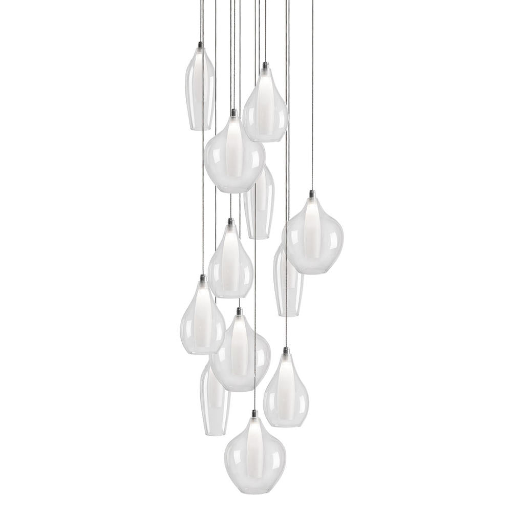 Kuzco Victoria MP3012 Chrome LED Multi Pendant, UL Damp Rated, Chrome