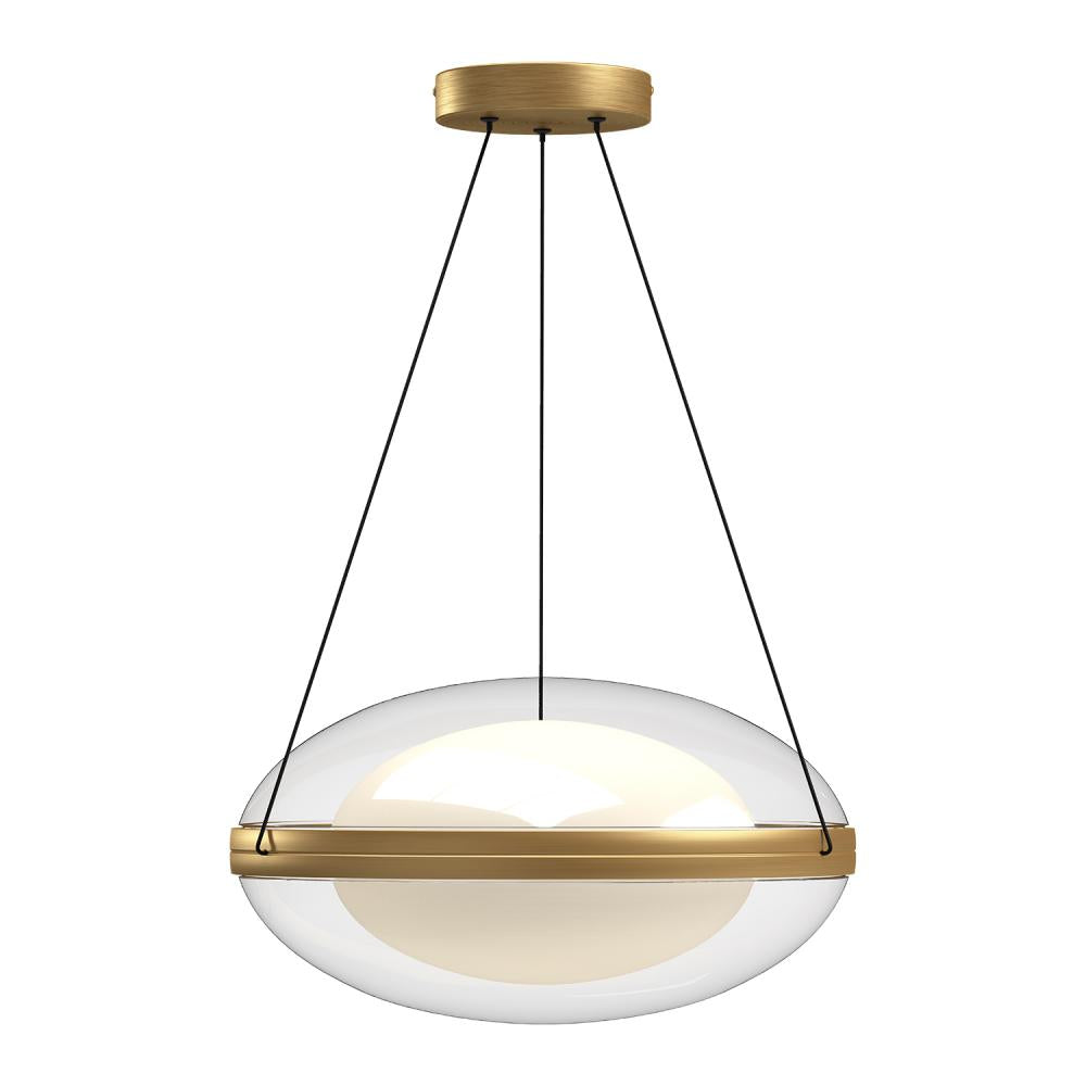 Kuzco Virgo PD76316-BG/OP Pendant, 37W Watt, Brushed Gold/Opal Glass