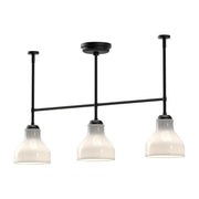 ALORA MOOD Lighting Westlake LP540334MBGO Linear Pendant, 3 Lights, Glossy Opal Glass/Matte Black