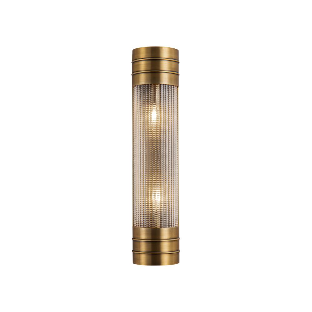 ALORA Lighting WV348218VBPG Wall/Vanity Light Fixture, UL Damp Rated, Vintage Brass/Prismatic Glass