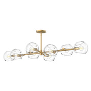 ALORA MOOD Lighting LP548848 Linear Pendant, 8 Lights, Brushed Gold/Clear Glass