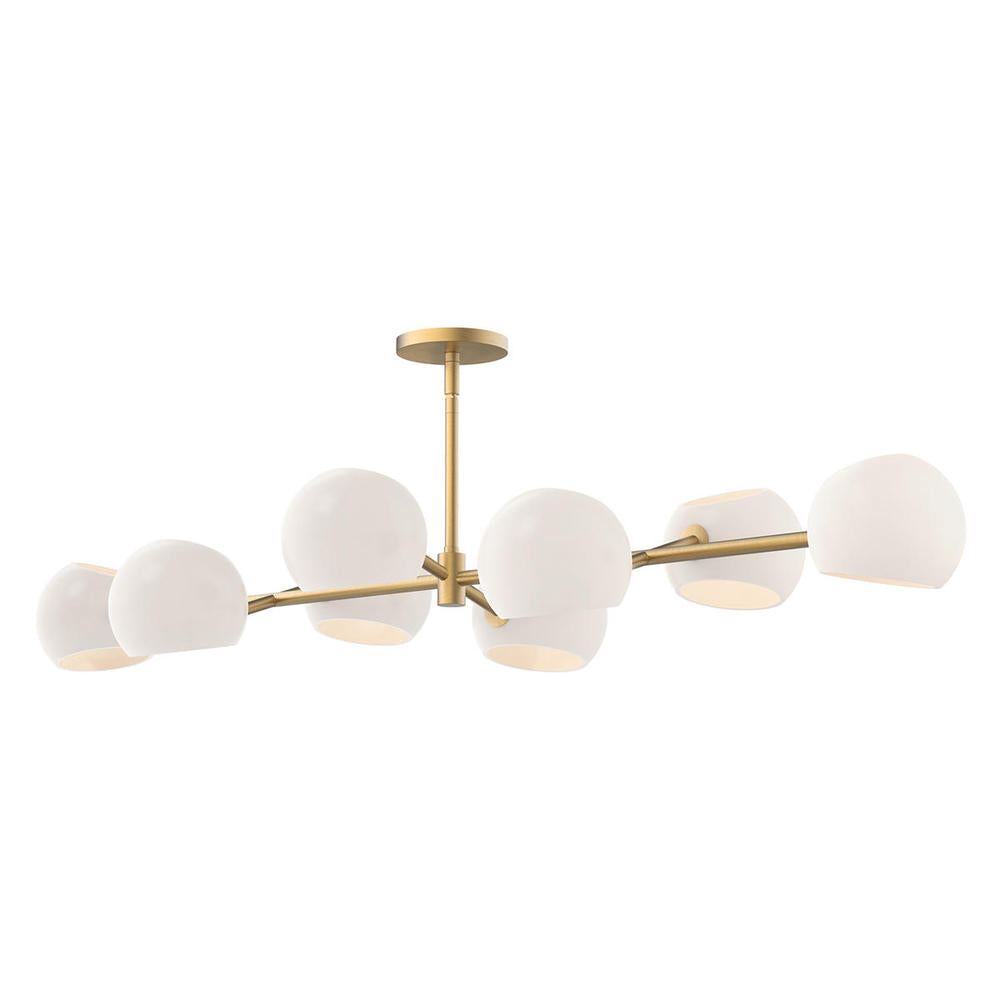 ALORA MOOD Lighting LP548848 Linear Pendant, UL Listed, Brushed Gold/Opal Matte Glass