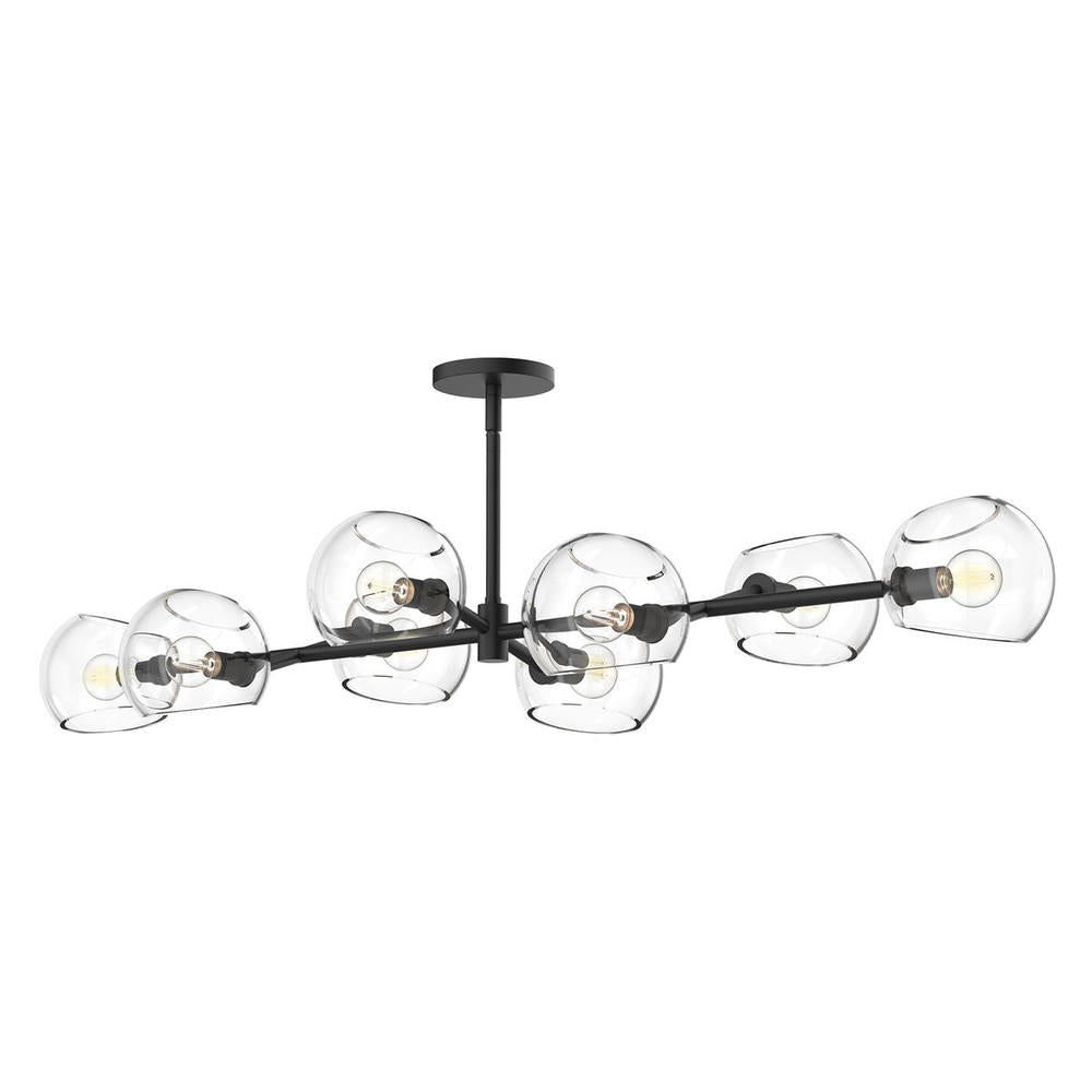 ALORA MOOD Lighting LP548848MBCL Linear Pendant, Clear Glass/Matte Black