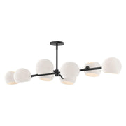 ALORA MOOD Lighting Willow LP548848MBOP Linear Pendant, 48-in, Matte Black/Opal Matte Glass