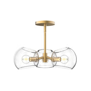 ALORA MOOD Lighting PD548315BGCL Pendant, 3 Lights, Brushed Gold/Clear Glass