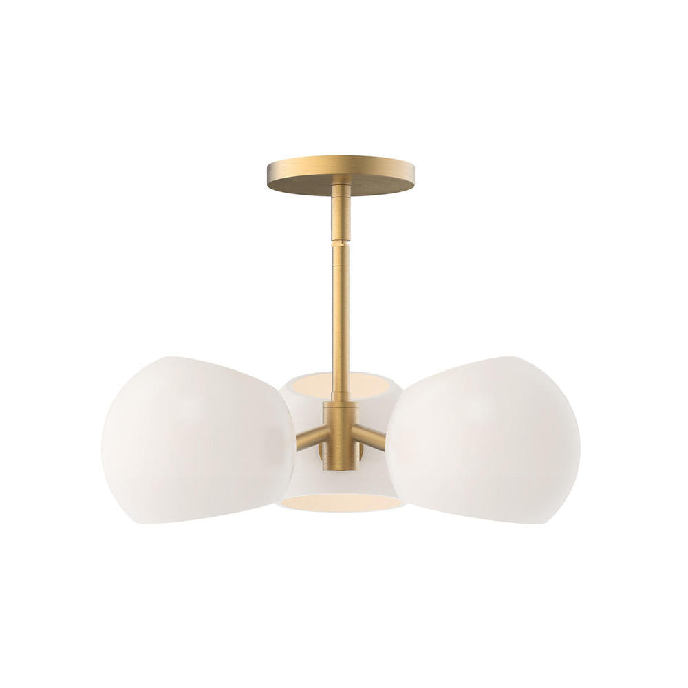 ALORA MOOD Lighting PD548315BGOP Pendant, 3 Lights, Brushed Gold/Opal Matte Glass