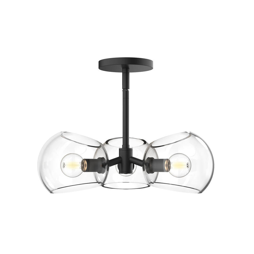 ALORA MOOD Lighting PD548315MBCL Pendant Light Fixture, UL Damp Rated, Clear Glass/Matte Black