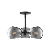ALORA MOOD Lighting PD548315MBSM Pendant, 16-in 3 Lights, Matte Black/Smoked Solid Glass