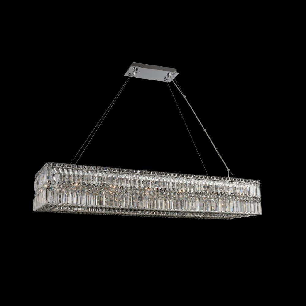Rettangolo Luxury Crystal Island Candelier – Polished Chrome