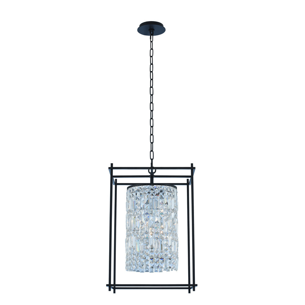 Joni Luxury Crystal Island Candelier – Matte Black