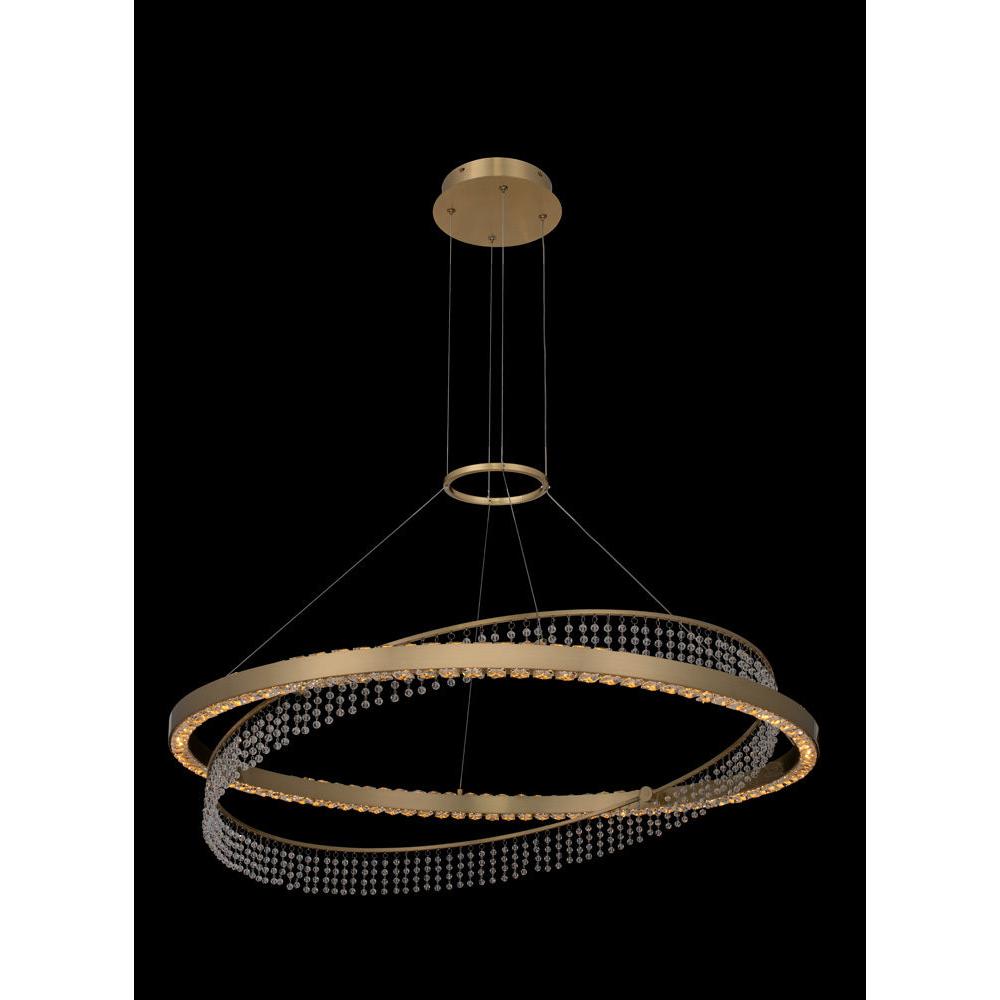 Saturno Luxury Crystal Pendant – Polished Brass