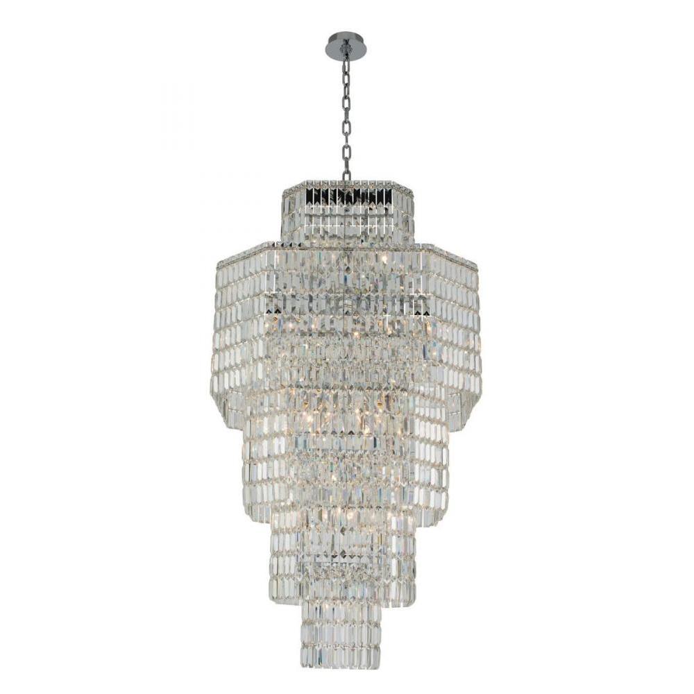 Livelli Luxury Crystal Island Candelier – Polished Chrome