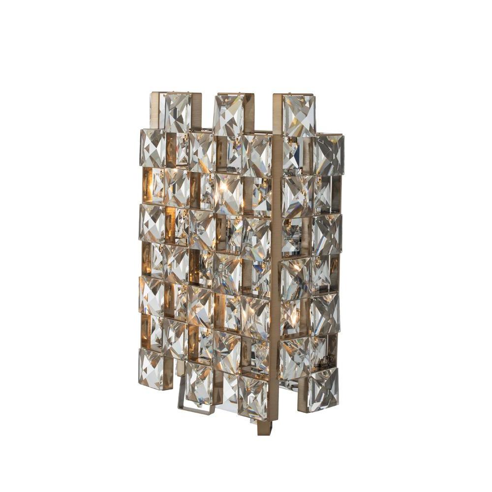Piazze Luxury Crystal Wall Sconce – Brushed Champagne Gold