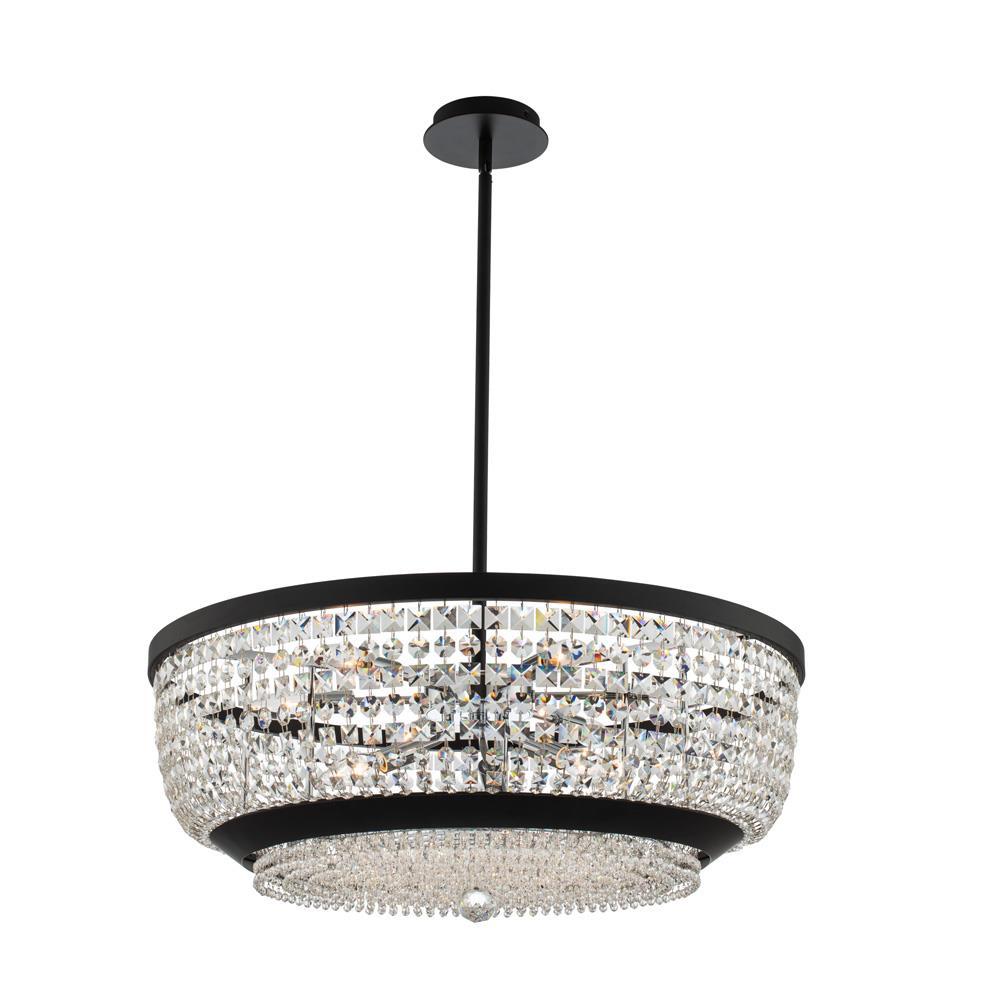 Terzo Luxury Crystal Pendant – Matte Black
