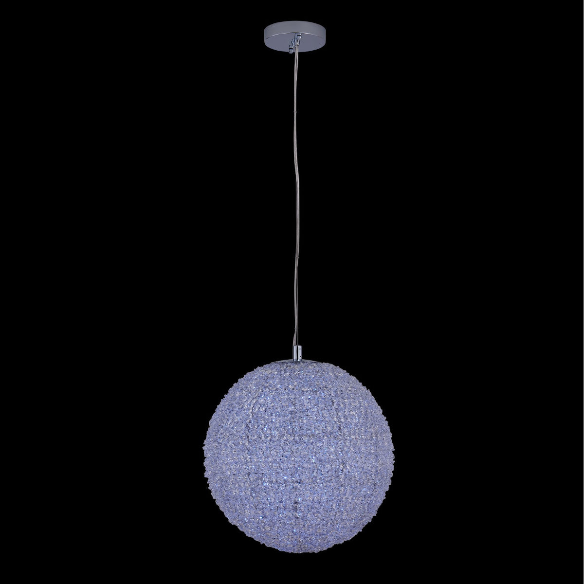 Lina Colorata Crystal Ball Pendant – Polished Chrome