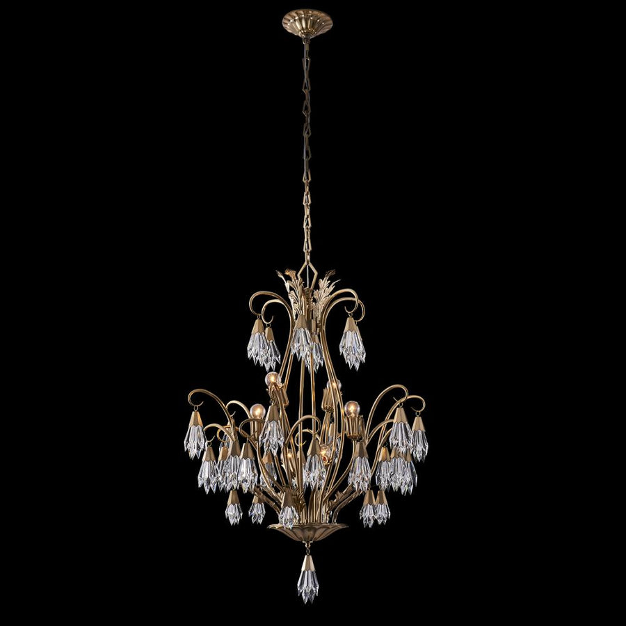 Tulipani Luxury Crystal Chandelier – Winter Brass