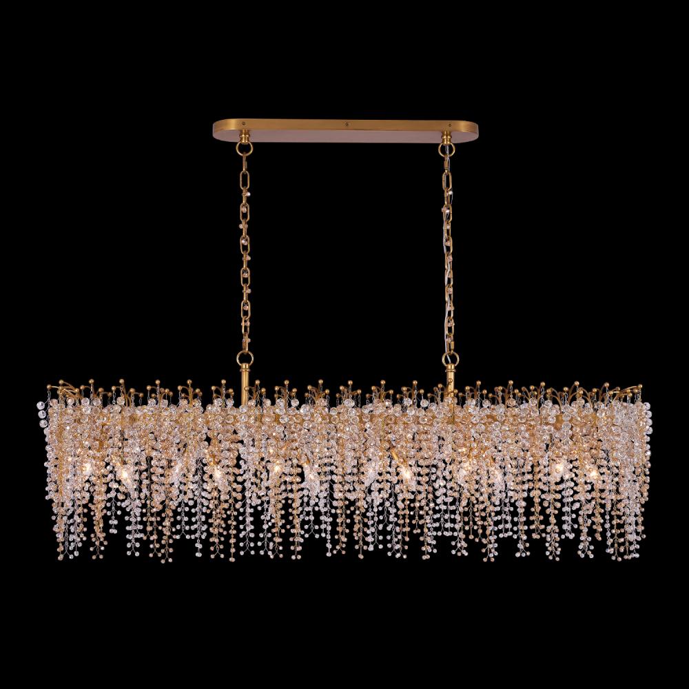 Fuji Luxury Crystal Island Candelier – True Brass