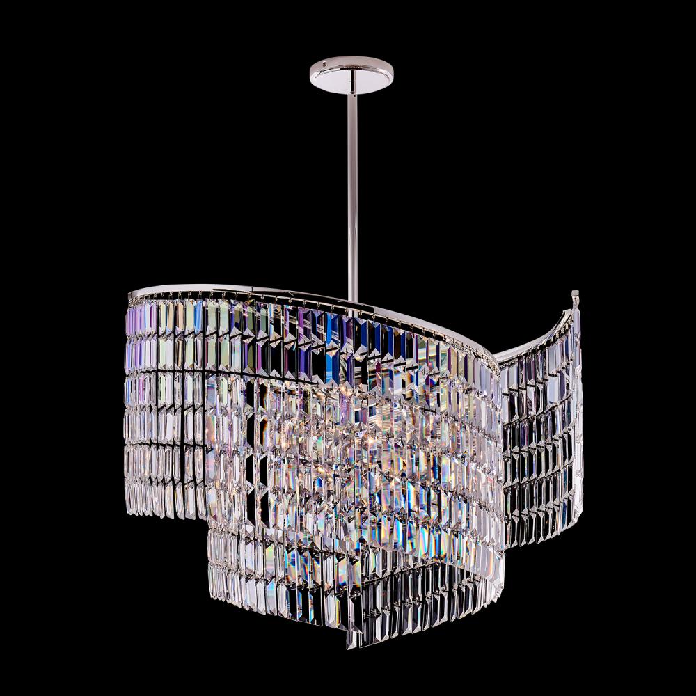 Vortice Luxury Crystal Pendant – Polished Silver