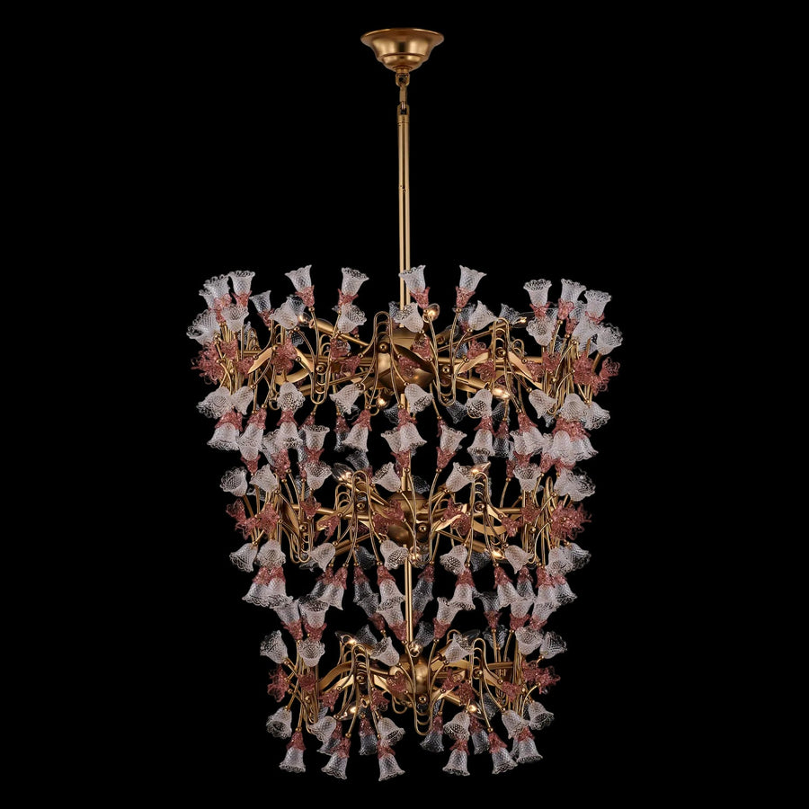 Bella Floral Luxury Crystal Foyer Chandelier - Aged Brass - 045351-003-FR1VR