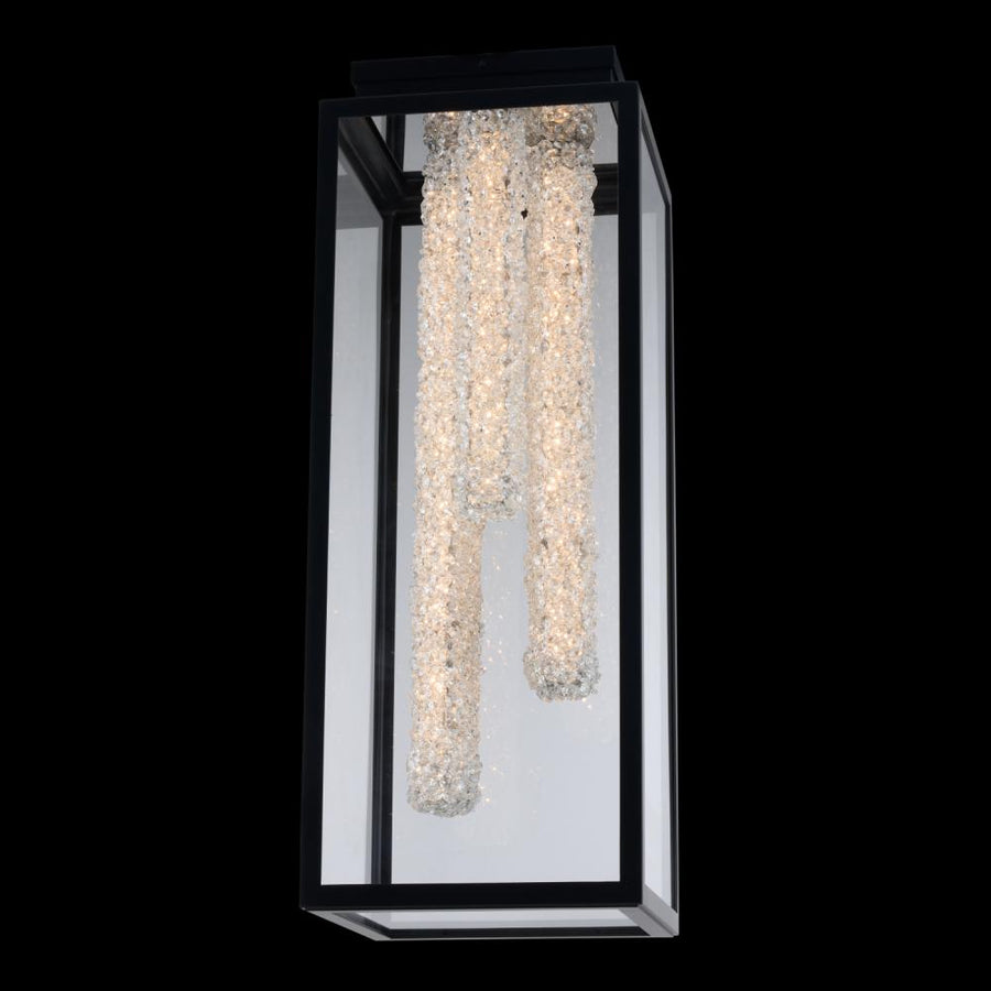 Lina Luxury Crystal Flush Mount Light – Matte Black