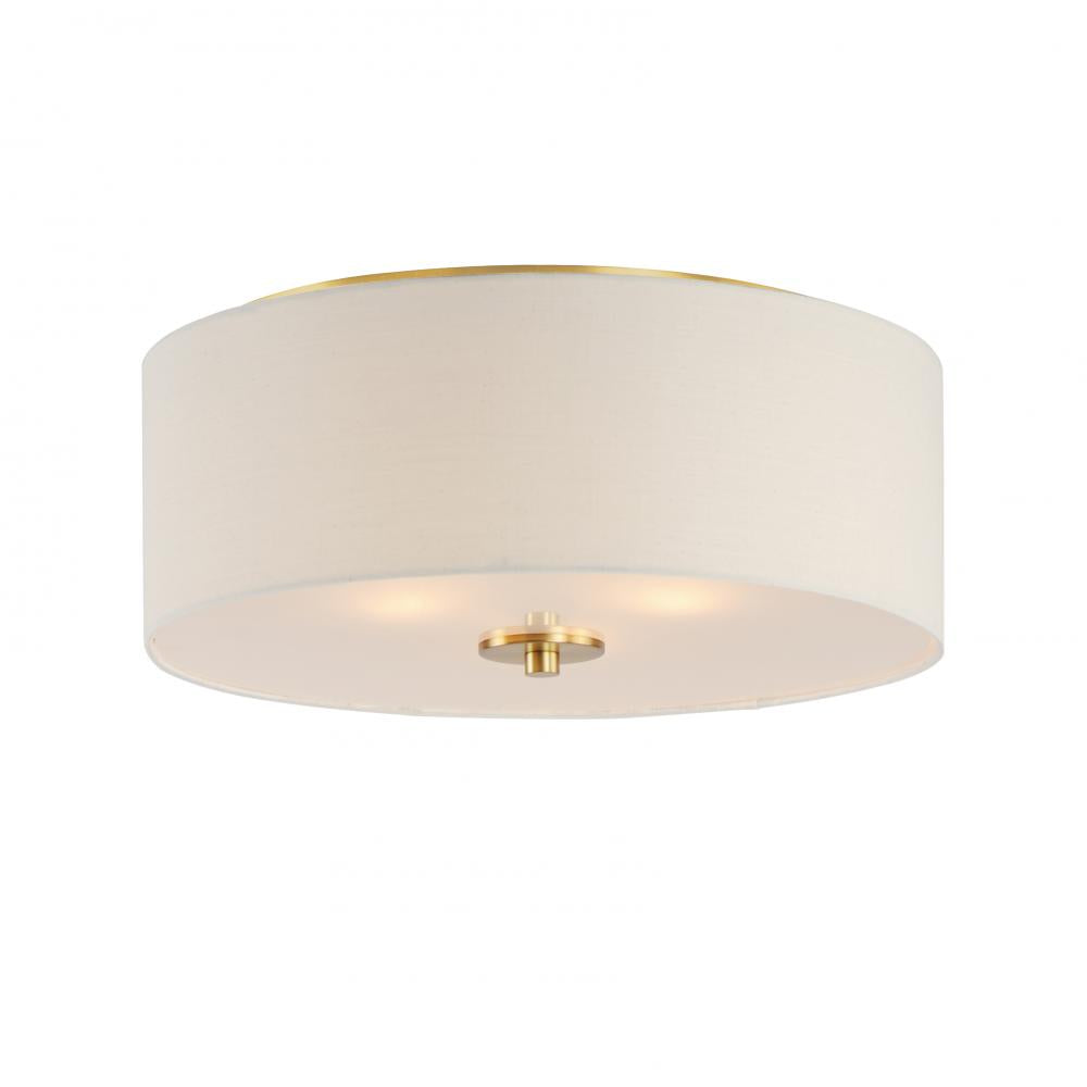 Maxim Lighting 10010OMNAB Bongo 18 Inch Flush Mount Light – Natural Aged Brass