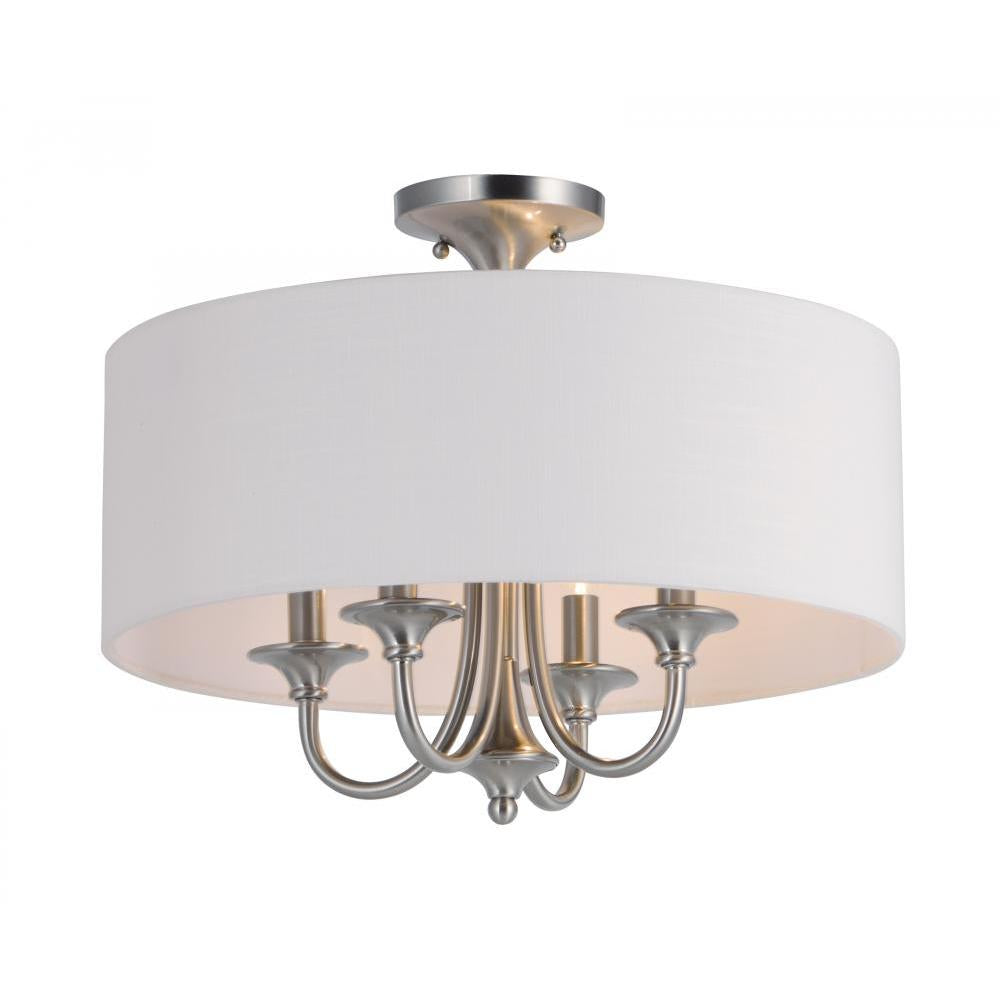 Maxim Lighting 10013WLSN Bongo 18 Inch Semi Flush Mount Light – Satin Nickel