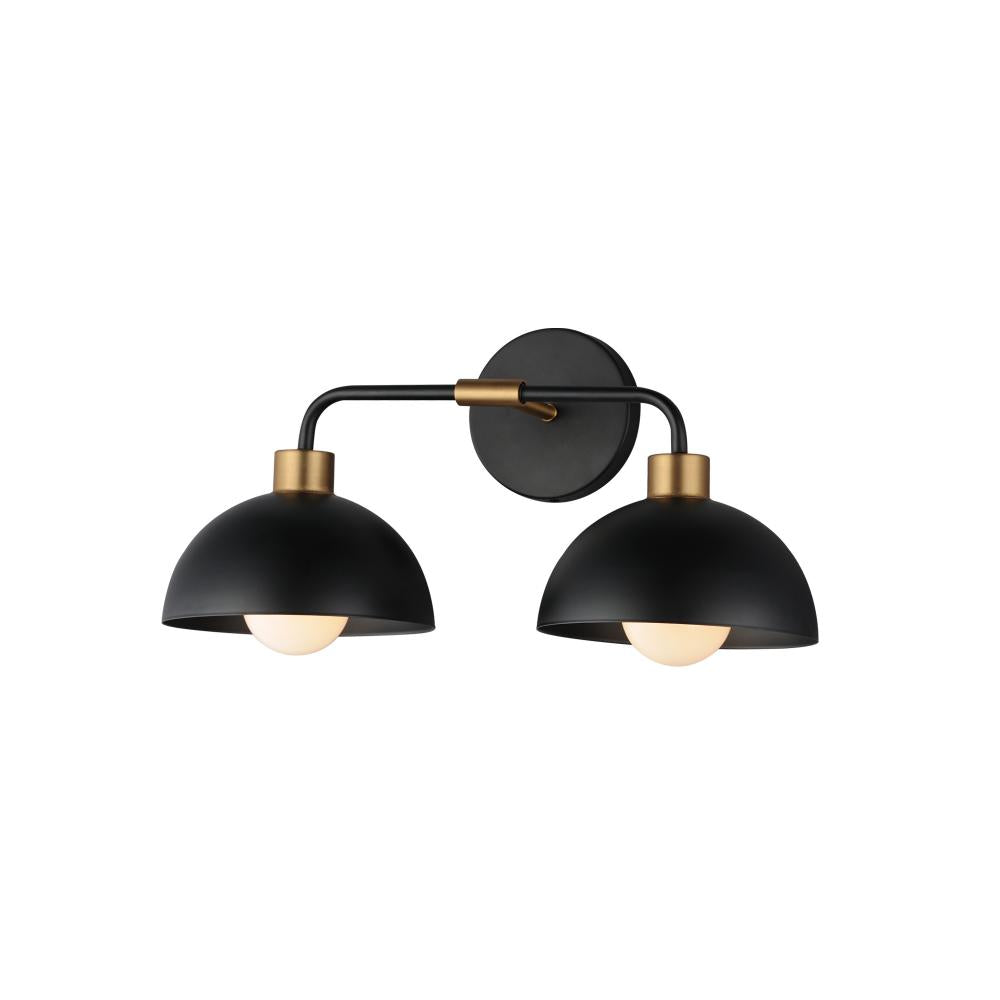 Maxim Lighting 10022BKNAB Thelonious 19.25 Inch 2 Light Bathroom Vanity - Black / Natural Aged Brass
