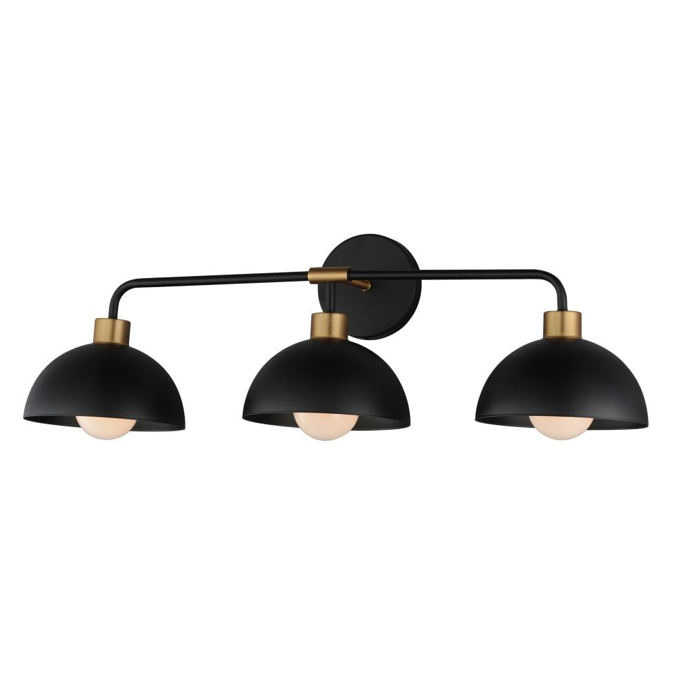 Maxim Lighting 10023BKNAB Thelonious 30.75 Inch 3 Light Bathroom Vanity - Black / Natural Aged Brass