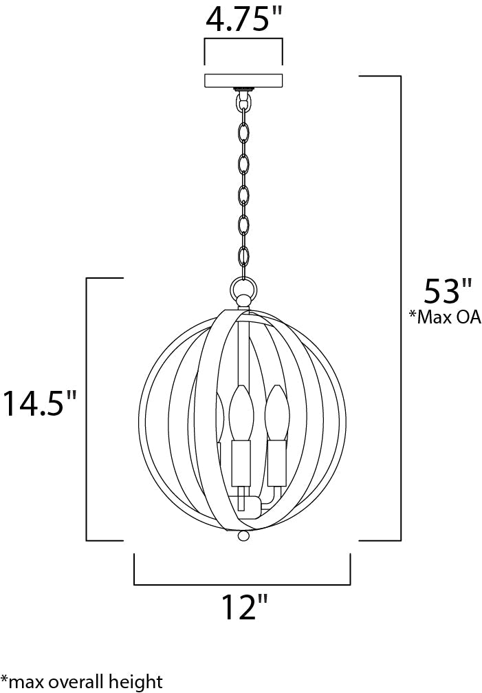 12 Inch Single Pendant – Black