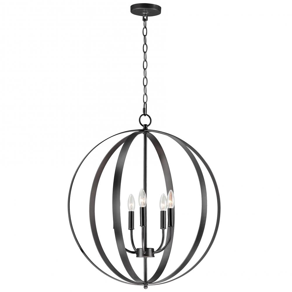 Maxim Lighting 10032BK Provident 24 Inch Semi Flush Mount Light – Black
