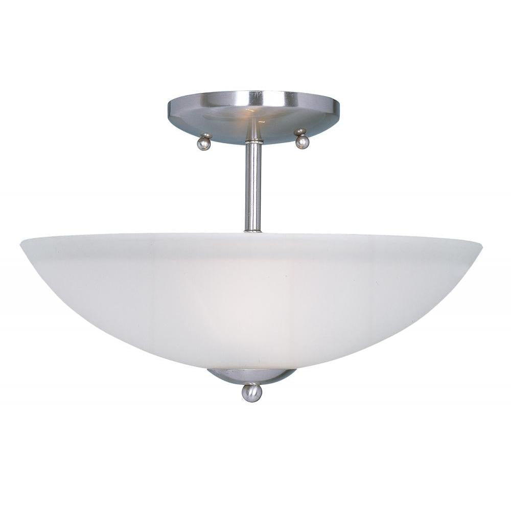 Maxim Lighting 10042FTSN Logan 13 Inch Semi Flush Mount Light – Satin Nickel