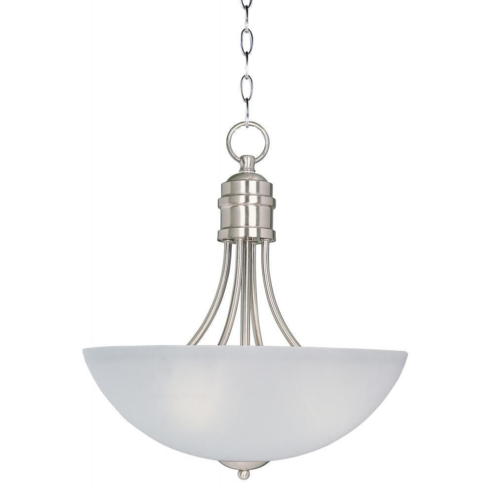 Maxim Lighting 10044FTSN Logan 15.5 Inch Invert Bowl Pendant – Satin Nickel