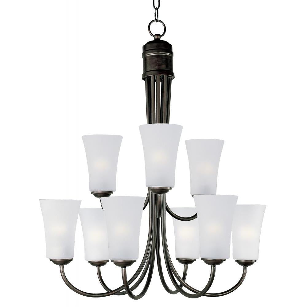 Maxim Lighting 10046FTOI Logan 28.5 Inch 9 Light Multi-Tier Chandelier – Oil Rubbed Bronze