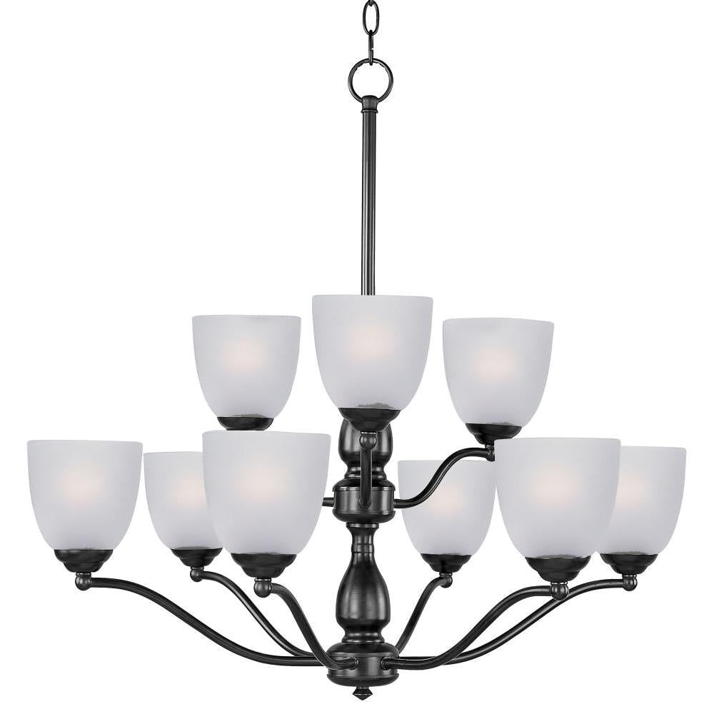 Maxim Lighting 10066FTBK Stefan 30 Inch 9 Light Multi-Tier Chandelier – Black