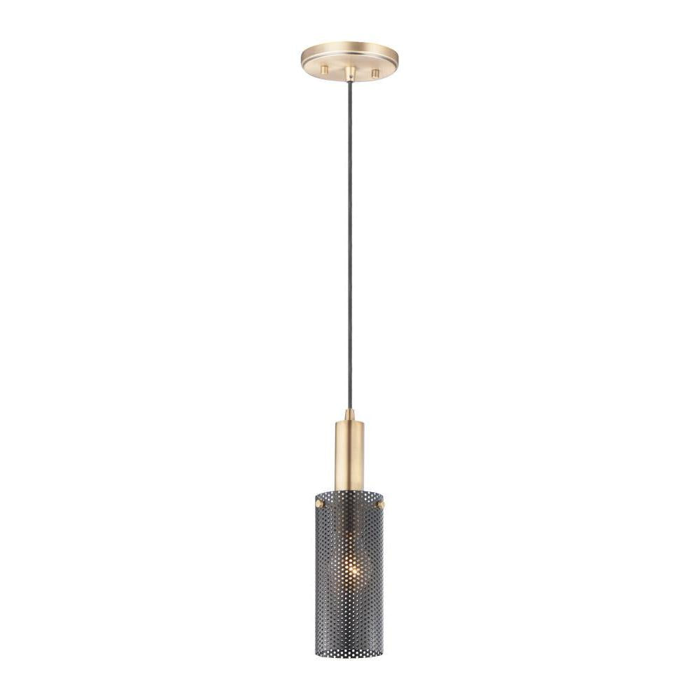 Maxim Lighting 10081BKSBR Perf 3.5 Inch Mini Pendant – Black / Satin Brass