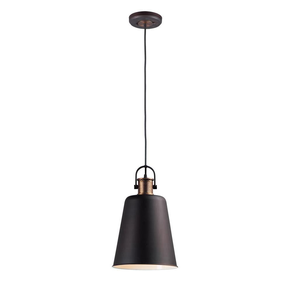 Maxim Lighting 10085OIAB Sedona 9.75 Inch Semi Flush Mount Light – Oil Rubbed Bronze / Antique Brass
