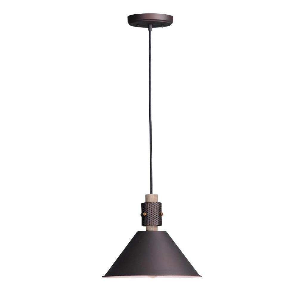 Maxim Lighting 10089OIWWD Tucson 11.25 Inch Semi Flush Mount Light – Oil Rubbed Bronze / Weathered Wood