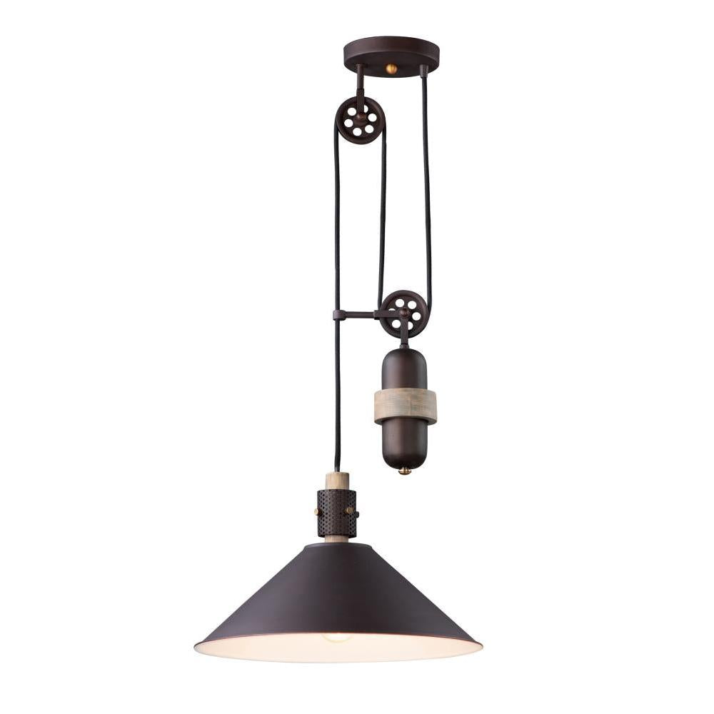 Maxim Lighting 10090OIWWD Tucson 16 Inch Semi Flush Mount Light – Oil Rubbed Bronze / Weathered Wood