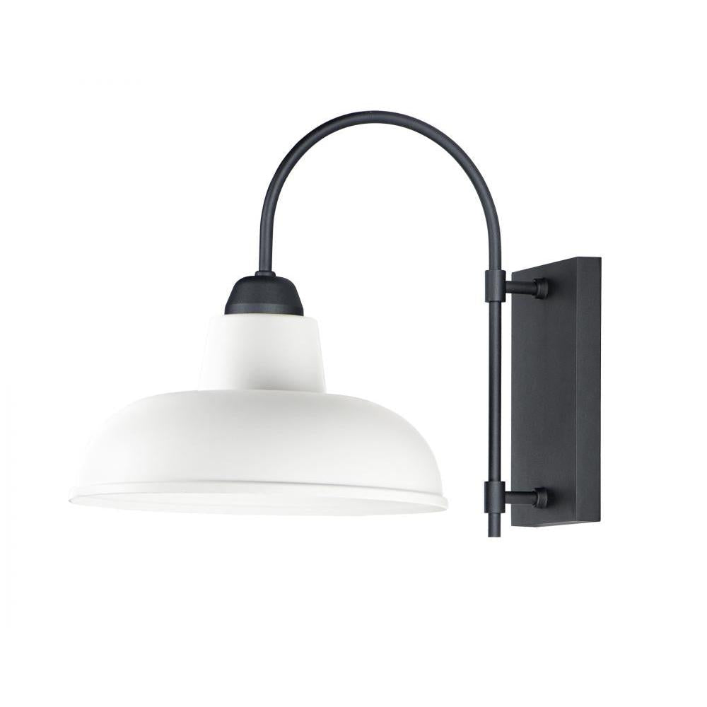 Maxim Lighting 10118WTBK Industrial 13.75 Inch Outdoor Wall Lantern – White / Black