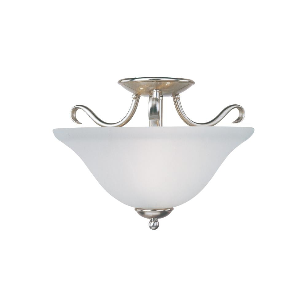 Maxim Lighting 10120FTSN Basix 14 Inch Semi Flush Mount Light – Satin Nickel