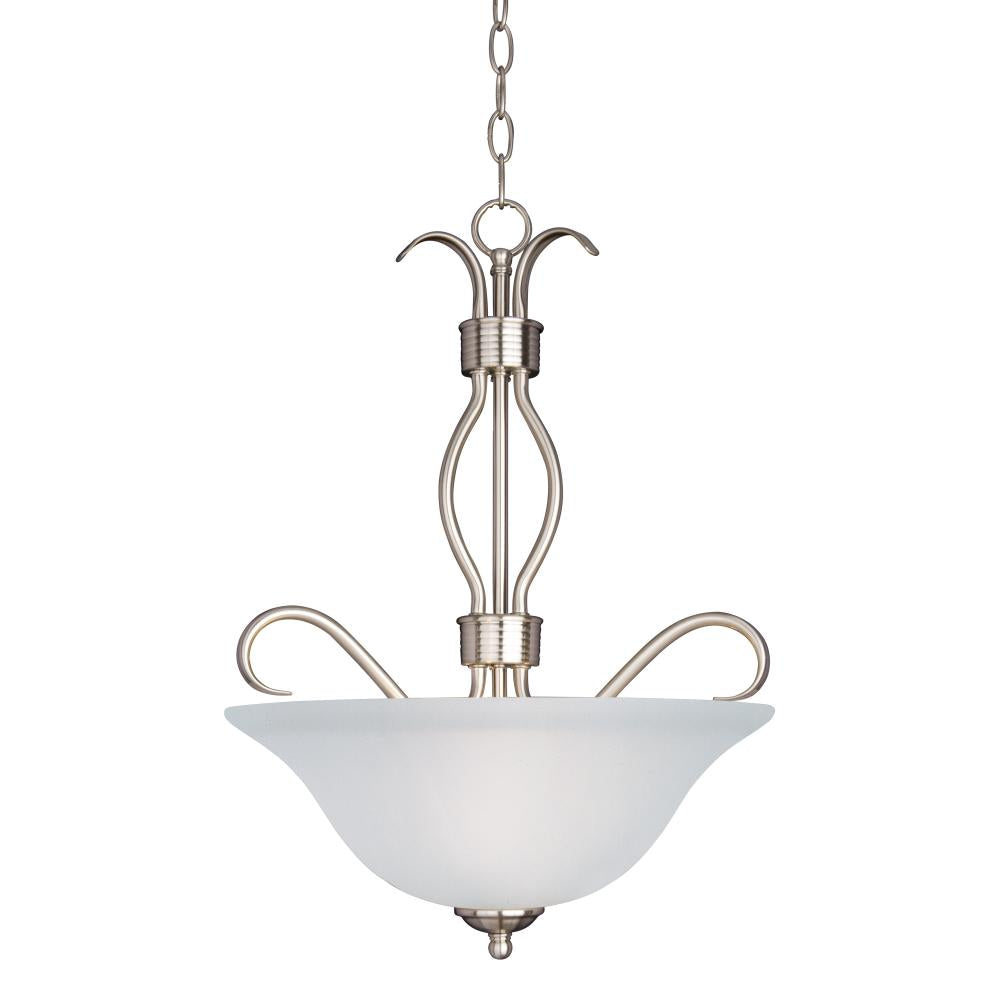 Maxim Lighting 10121FTSN Basix 17 Inch Invert Bowl Pendant – Satin Nickel